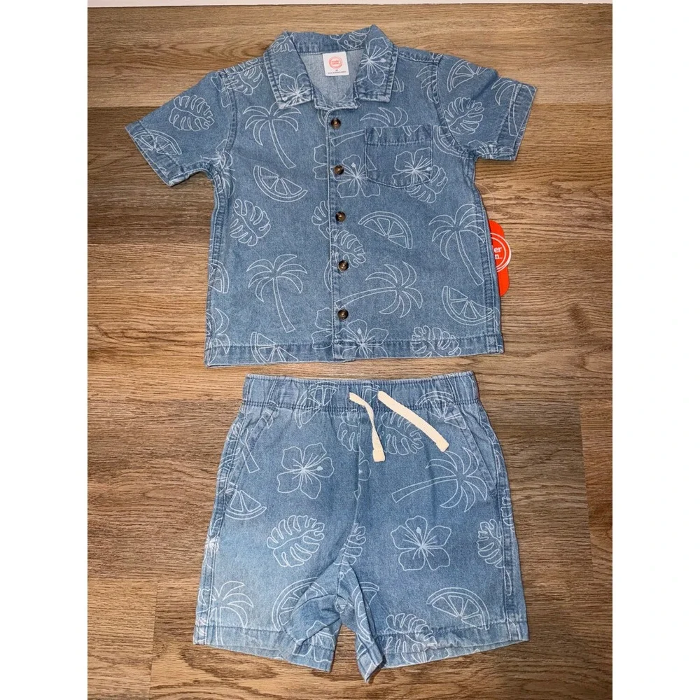 Boys denim outfit set 3T